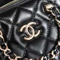 Chanel Women Small Tote Shiny Lambskin Gold Tone Metal (1)