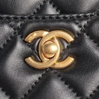 Chanel Women Small Tote Shiny Lambskin Gold Tone Metal AS5215 (1)