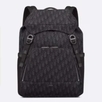 Dior Men Dior 8 Backpack with Flap Black Dior Oblique Jacquard