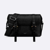 Dior Men Hit the Road Messenger Bag with Flap Black Dior Gravity Leather (1)