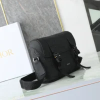 Dior Men Hit the Road Messenger Bag with Flap Black Dior Gravity Leather (1)