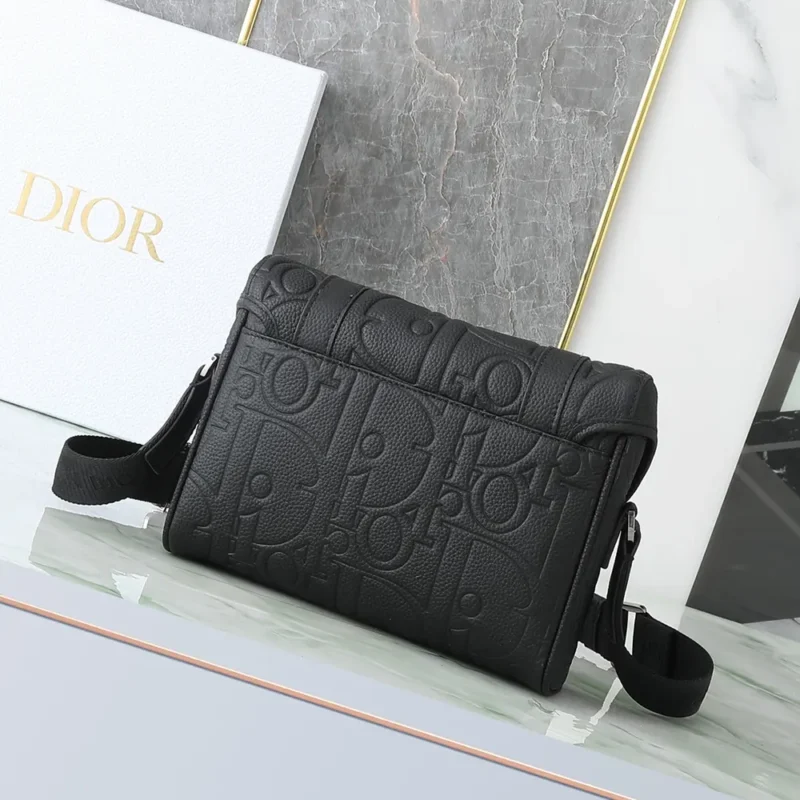 Dior Men Hit the Road Messenger Bag with Flap Black Dior Gravity Leather