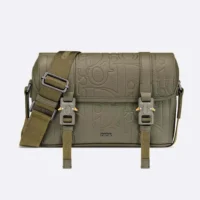 Dior Men Hit the Road Messenger Bag with Flap Khaki Dior Gravity Leather