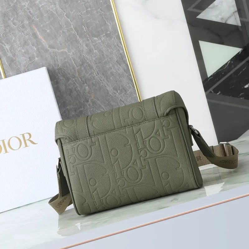 Dior Men Hit the Road Messenger Bag with Flap Khaki Dior Gravity Leather