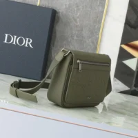 Dior Men Messenger Bag with Flap Khaki Dior Gravity Leather and Khaki Grained Calfskin (1)