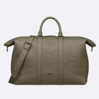 Dior Men Weekender 40 Khaki Dior Gravity Leather and Khaki Grained Calfskin (1)