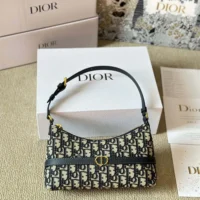 Dior Women 30 Montaigne Cigale Mini Bag Blue Dior Oblique Jacquard (1)