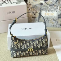 Dior Women 30 Montaigne Cigale Mini Bag Blue Dior Oblique Jacquard (1)