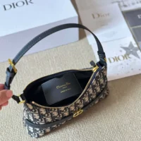 Dior Women 30 Montaigne Cigale Mini Bag Blue Dior Oblique Jacquard (1)