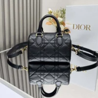 Dior Women Dior Groove 20 Bag Black Macrocannage Calfskin (1)