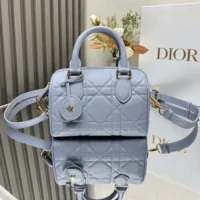 Dior Women Dior Groove 20 Bag Pale Blue Macrocannage Calfskin (1)