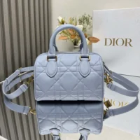 Dior Women Dior Groove 20 Bag Pale Blue Macrocannage Calfskin (1)