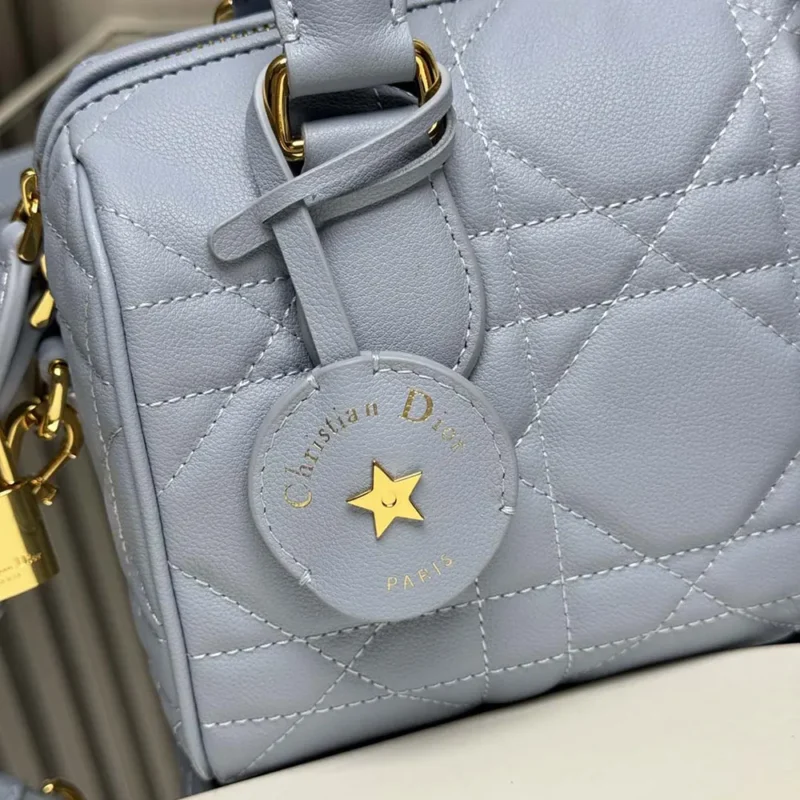 Dior Women Dior Groove 20 Bag Pale Blue Macrocannage Calfskin