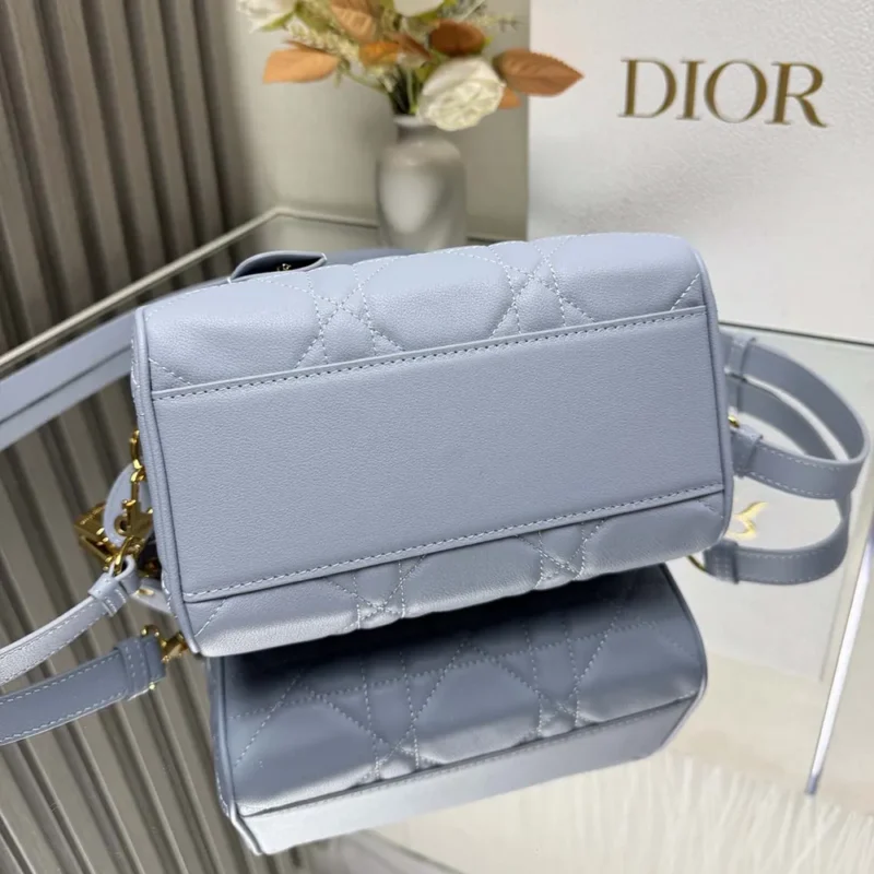 Dior Women Dior Groove 20 Bag Pale Blue Macrocannage Calfskin