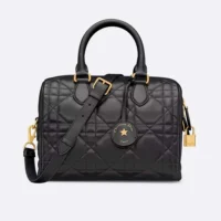 Dior Women Dior Groove 25 Bag Black Macrocannage Calfskin