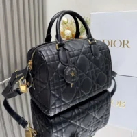 Dior Women Dior Groove 25 Bag Black Macrocannage Calfskin (1)