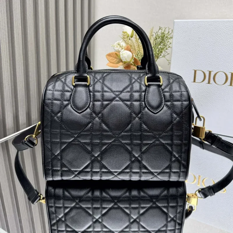 Dior Women Dior Groove 25 Bag Black Macrocannage Calfskin