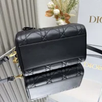 Dior Women Dior Groove 25 Bag Black Macrocannage Calfskin (1)