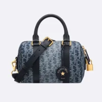 Dior Women Groove 20 Bag Blue Denim Dior Oblique Jacquard (1)