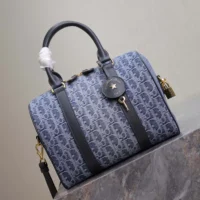 Dior Women Groove 25 Bag Blue Denim Dior Oblique Jacquard (1)