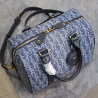 Dior Women Groove 25 Bag Blue Denim Dior Oblique Jacquard (1)