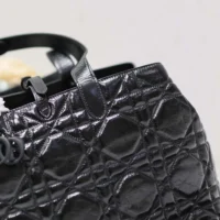 Dior Women Large Dior Toujours Bag Black Macrocannage Crinkled Calfskin (1)