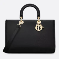 Dior Women Large Lady D-Sire My ABCDior Bag Black Taurillon Leather (1)