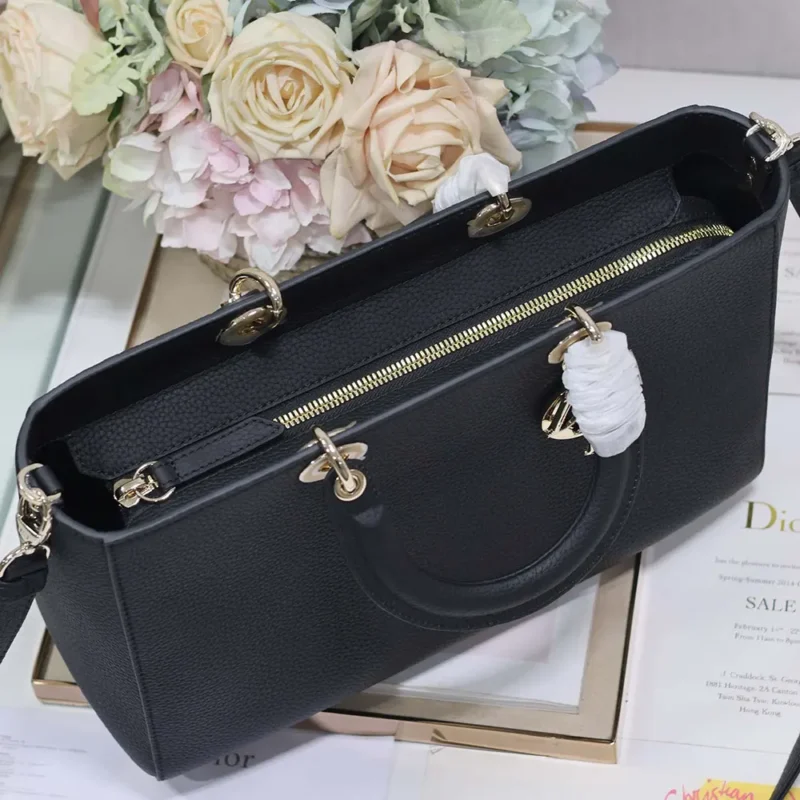 Dior Women Large Lady D-Sire My ABCDior Bag Black Taurillon Leather