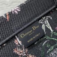 Dior Women Medium Dior Book Tote Black Multicolor Dior Herbarium Embroidery (1)