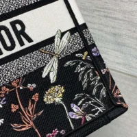 Dior Women Medium Dior Book Tote Black Multicolor Dior Herbarium Embroidery (1)