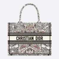 Dior Women Medium Dior Book Tote Latte Embroidery M1296ZEDO (1)