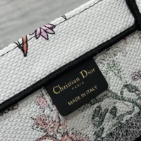 Dior Women Medium Dior Book Tote White Multicolor Dior Herbarium Embroidery (1)