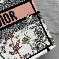 Dior Women Medium Dior Book Tote White Multicolor Dior Herbarium Embroidery (1)