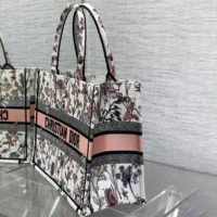 Dior Women Medium Dior Book Tote White Multicolor Dior Herbarium Embroidery (1)