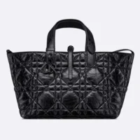 Dior Women Medium Dior Toujours Bag Black Macrocannage Crinkled Calfskin (1)