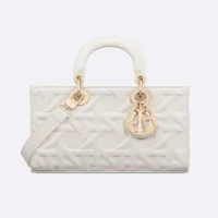 Dior Women Medium Lady D-Joy Bag Latte Graphic Cannage Calfskin