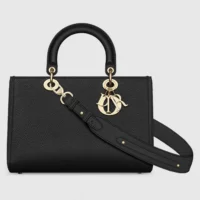 Dior Women Medium Lady D-Sire My ABCDior Bag Black Taurillon Leather