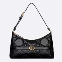 Dior Women Miss Caro Cigale Mini Bag Black Macrocannage Lambskin (1)