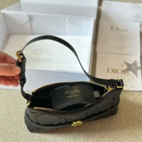 Dior Women Miss Caro Cigale Mini Bag Black Macrocannage Lambskin (1)