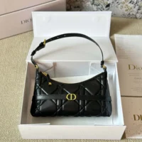 Dior Women Miss Caro Cigale Mini Bag Black Macrocannage Lambskin (1)