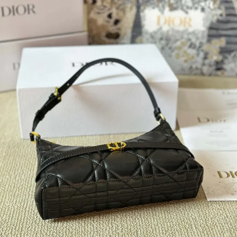 Dior Women Miss Caro Cigale Mini Bag Black Macrocannage Lambskin