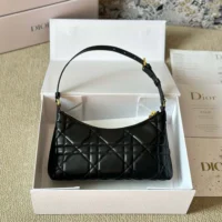 Dior Women Miss Caro Cigale Mini Bag Black Macrocannage Lambskin (1)