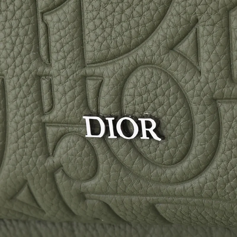 Dior Unisex Rider 2.0 Zipped Backpack Khaki Dior Gravity Leather and Khaki Grained Calfskin