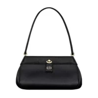 Dior Women Small Dior Key Bag Black Box Calfskin