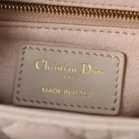 Dior Women Small Lady Dior Bag Two-Tone Trench Beige and Latte Cannage Lambskin (1)