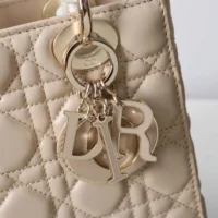 Dior Women Small Lady Dior Bag Two-Tone Trench Beige and Latte Cannage Lambskin (1)