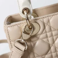 Dior Women Small Lady Dior Bag Two-Tone Trench Beige and Latte Cannage Lambskin (1)