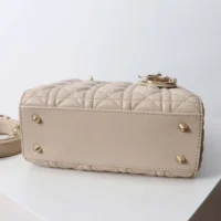 Dior Women Small Lady Dior Bag Two-Tone Trench Beige and Latte Cannage Lambskin (1)