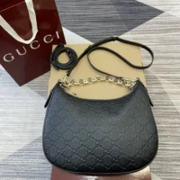 Gucci Women GG Emblem Medium Shoulder Bag 820453AAEEM1000 (1)