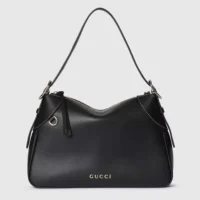 Gucci Women GG Emblem Medium Shoulder Bag-Black 815216AAEC21000 (1)